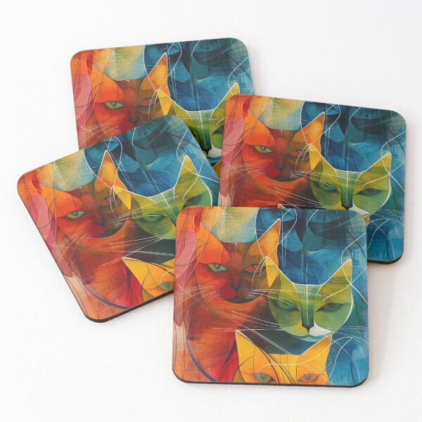 Item preview, A group of multicolored cats designed and sold by aghnadarragh.
