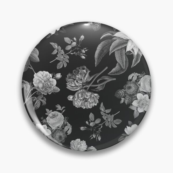 Item preview, Vintage flowers on black background designed and sold by AbsentisDesigns.