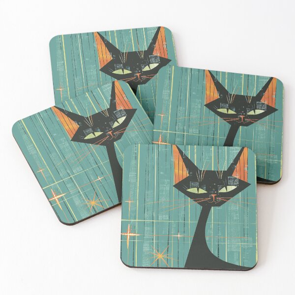 Item preview, Modern Retro Vintage Cat Art designed and sold by nomiraclehere.