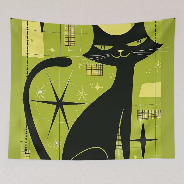 Item preview, Modern Retro Vintage Cat Art designed and sold by nomiraclehere.