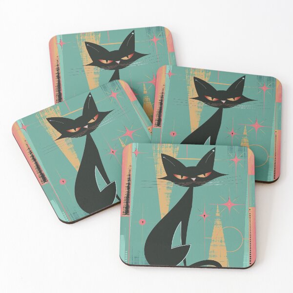 Item preview, Modern Retro Vintage Cat Art designed and sold by nomiraclehere.