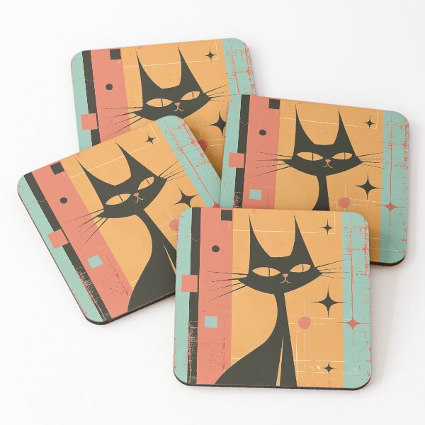 Item preview, Modern Retro Vintage Cat Art designed and sold by nomiraclehere.