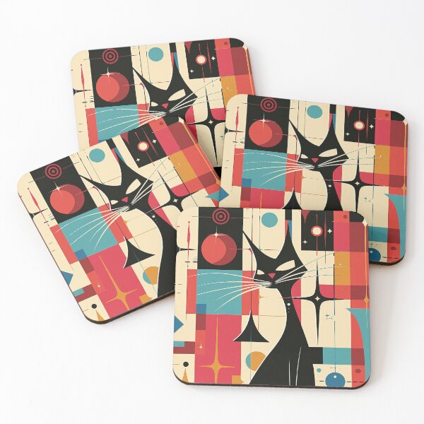 Item preview, Modern Retro Vintage Cat Art designed and sold by nomiraclehere.