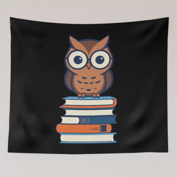 Item preview, Cute Owl Book Lover Sweet Book Illustration designed and sold by LuminOrb.