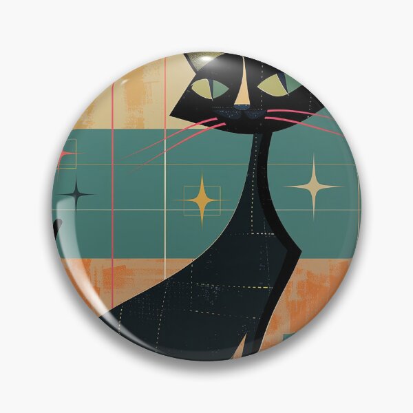 Item preview, Modern Retro Vintage Cat Art designed and sold by nomiraclehere.