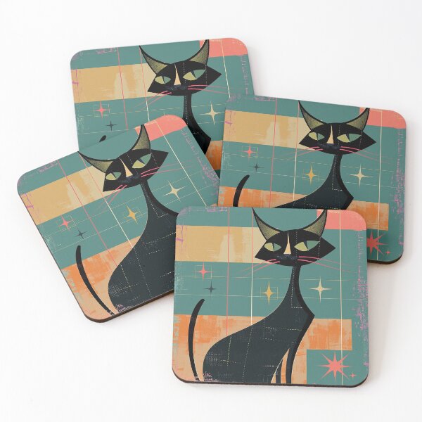 Item preview, Modern Retro Vintage Cat Art designed and sold by nomiraclehere.