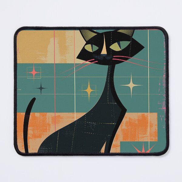 Item preview, Modern Retro Vintage Cat Art designed and sold by nomiraclehere.