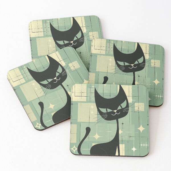 Item preview, Modern Retro Vintage Cat Art designed and sold by nomiraclehere.