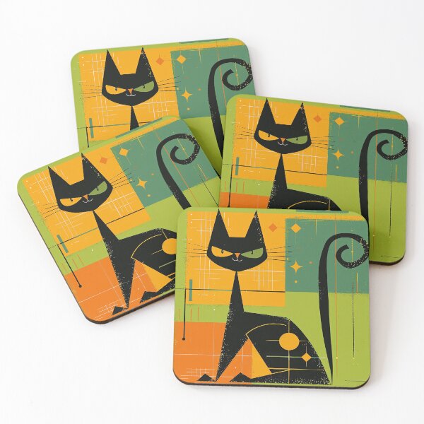 Item preview, Modern Retro Vintage Cat Art designed and sold by nomiraclehere.