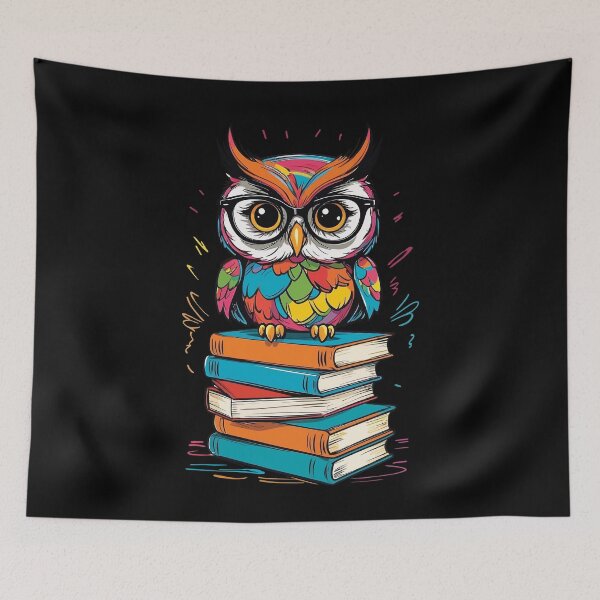 Item preview, Cute Owl Bookworm Sweet Book Illustration designed and sold by LuminOrb.