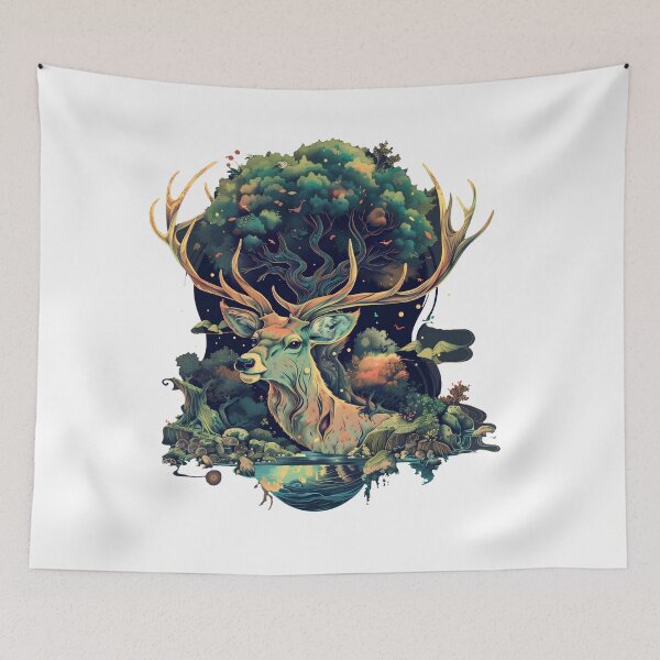 Item preview, Magical Deer in the Forest Design designed and sold by slemfiskz.