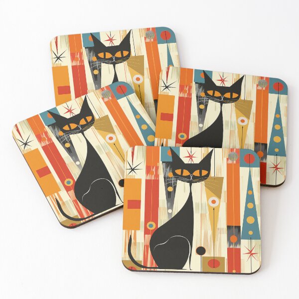 Item preview, Modern Retro Vintage Cat Art designed and sold by nomiraclehere.