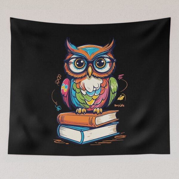 Item preview, Books Owl Cute Bookworm Funny Book Lover designed and sold by LuminOrb.