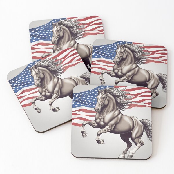 Item preview, Galloping Horse US Flag designed and sold by Fat Pony.