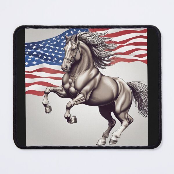 Item preview, Galloping Horse US Flag designed and sold by Fat Pony.