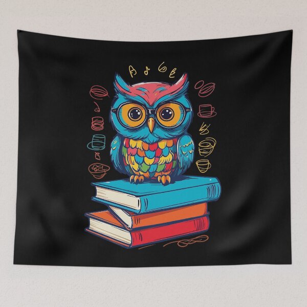 Item preview, Cute Owl Bookworm Funny Book Lover Reader designed and sold by LuminOrb.