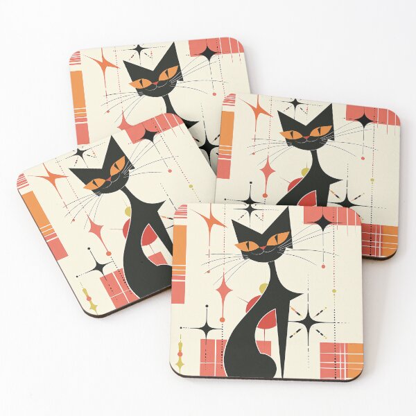 Item preview, Modern Retro Vintage Cat Art designed and sold by nomiraclehere.