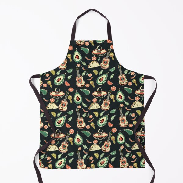 Item preview, Holy Moly, Guacamole! Mexican Style Pattern on the Black Background  designed and sold by IraNiva.