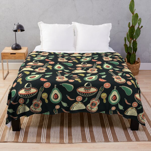Item preview, Holy Moly, Guacamole! Mexican Style Pattern on the Black Background designed and sold by IraNiva.