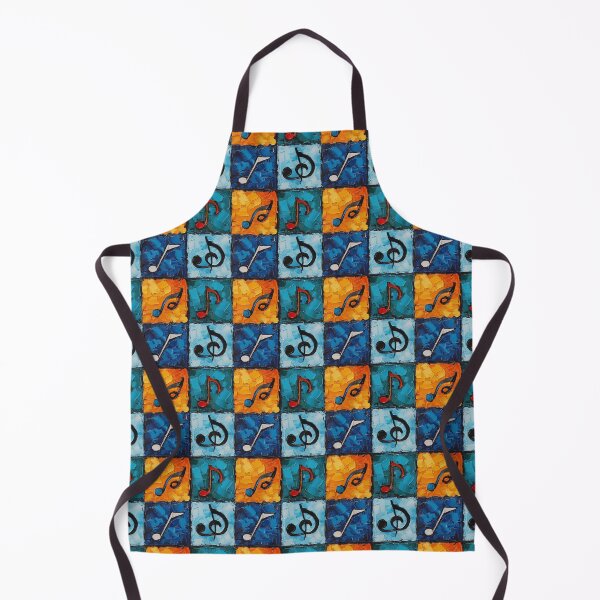 Item preview, Blue and Orange Music Theme Pattern on Yellow Background designed and sold by StickyBastardz.