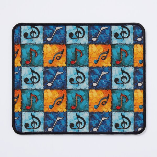 Item preview, Blue and Orange Music Theme Pattern on Yellow Background designed and sold by StickyBastardz.