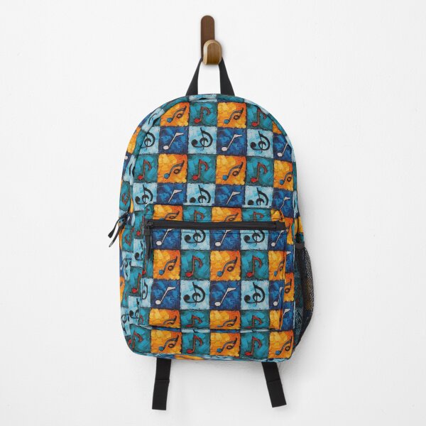 Item preview, Blue and Orange Music Theme Pattern on Yellow Background designed and sold by StickyBastardz.