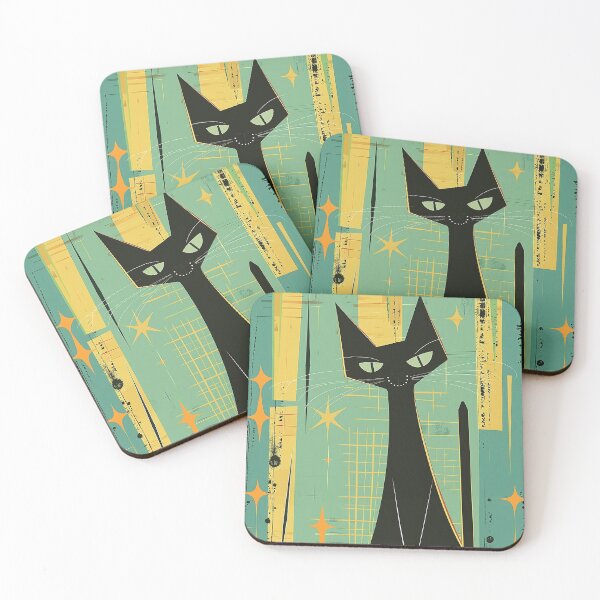 Item preview, Modern Retro Vintage Cat Art designed and sold by nomiraclehere.