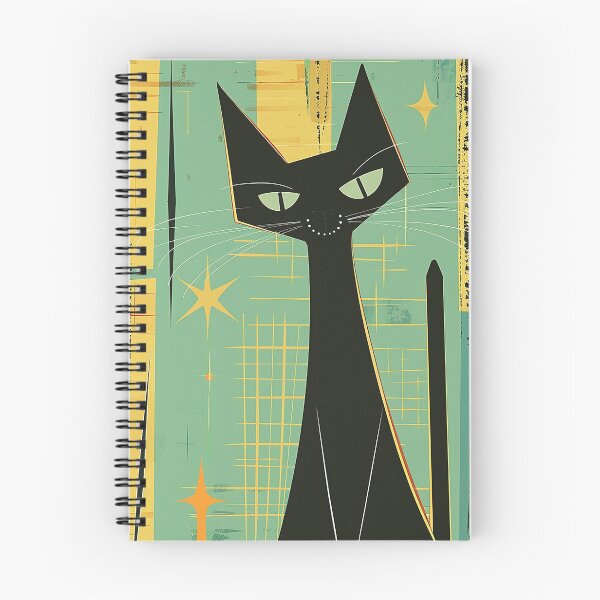 Item preview, Modern Retro Vintage Cat Art designed and sold by nomiraclehere.