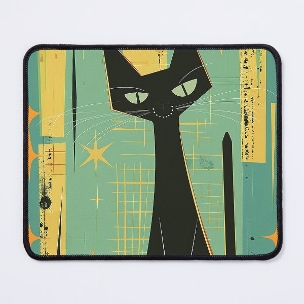 Item preview, Modern Retro Vintage Cat Art designed and sold by nomiraclehere.