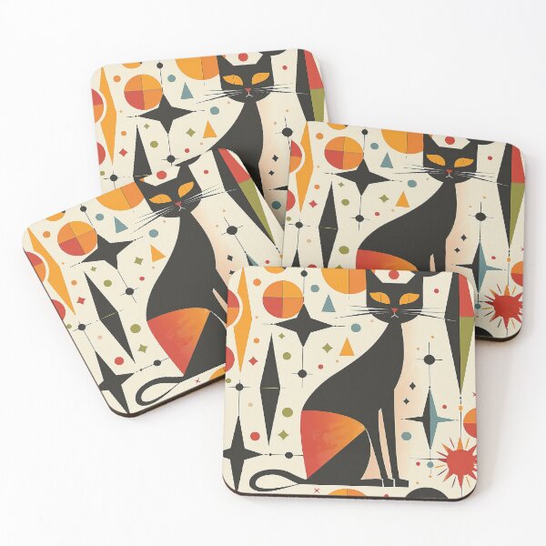 Item preview, Modern Retro Vintage Cat Art designed and sold by nomiraclehere.