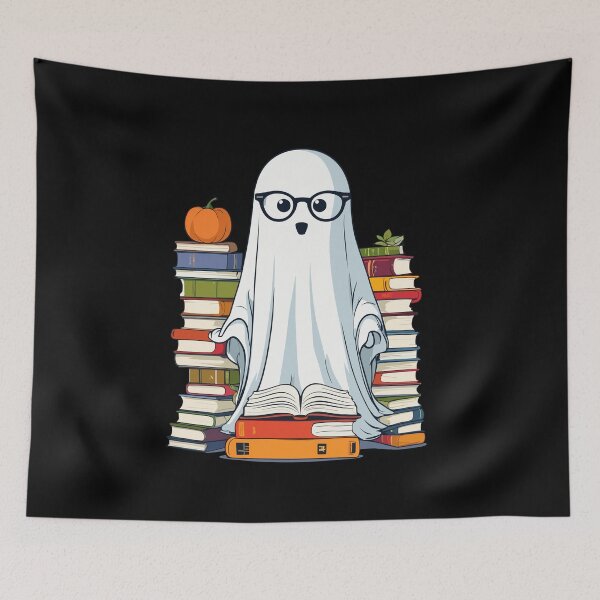 Item preview, Booklover Style Reading Halloween Ghost designed and sold by LuminOrb.