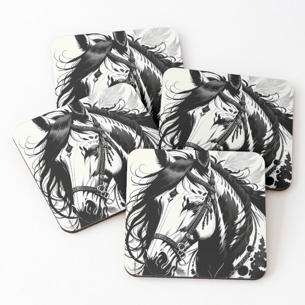 Item preview, horse, dreamcatcher, amulet, ink, art, drawing, abstraction designed and sold by DonnaBlankaArt.
