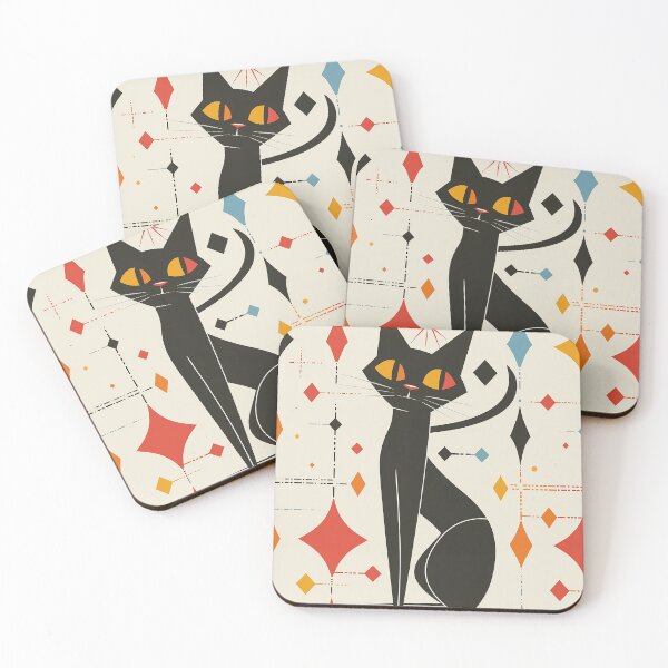 Item preview, Modern Retro Vintage Cat Art designed and sold by nomiraclehere.
