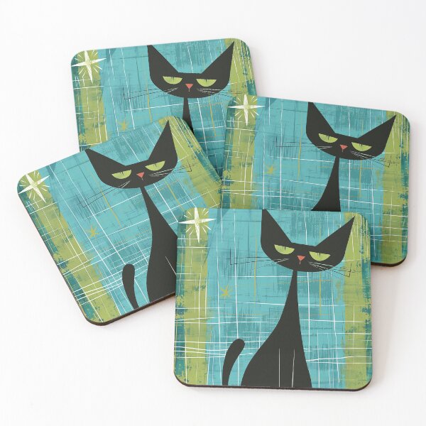 Item preview, Modern Retro Vintage Cat Art designed and sold by nomiraclehere.