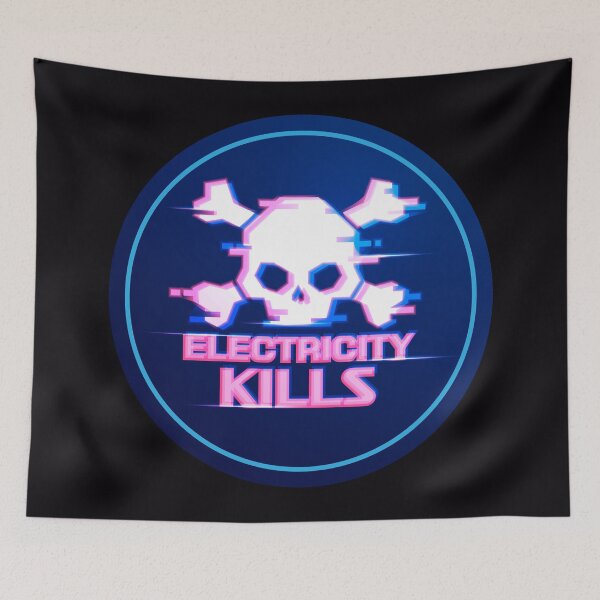 Item preview, electricity kills warning futuristic style designed and sold by NiamLab.