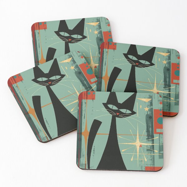Item preview, Modern Retro Vintage Cat Art designed and sold by nomiraclehere.