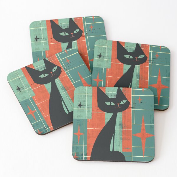 Item preview, Modern Retro Vintage Cat Art designed and sold by nomiraclehere.