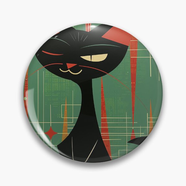 Item preview, Modern Retro Vintage Cat Art designed and sold by nomiraclehere.