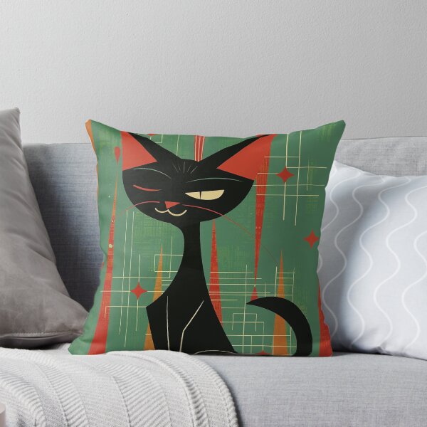 Item preview, Modern Retro Vintage Cat Art designed and sold by nomiraclehere.