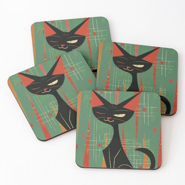 Item preview, Modern Retro Vintage Cat Art designed and sold by nomiraclehere.