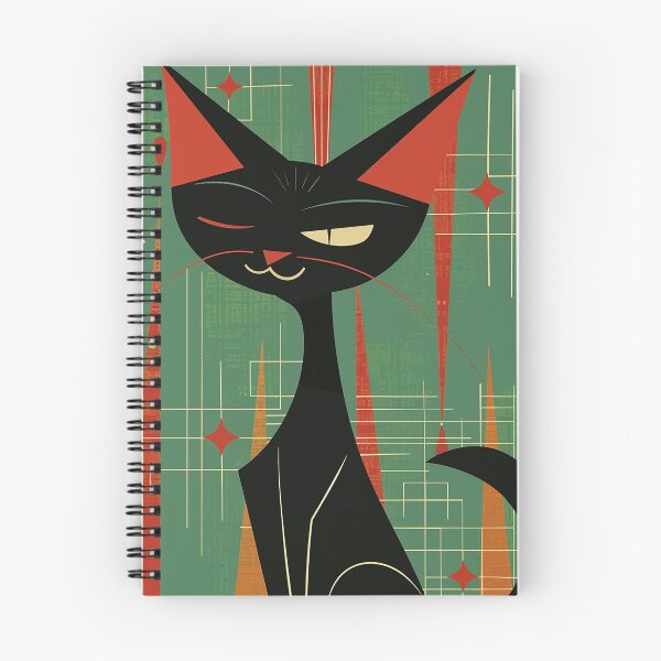 Item preview, Modern Retro Vintage Cat Art designed and sold by nomiraclehere.
