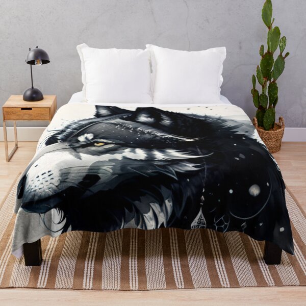 Item preview, wolf, dreamcatcher, amulet, ink, art, drawing, abstraction designed and sold by DonnaBlankaArt.