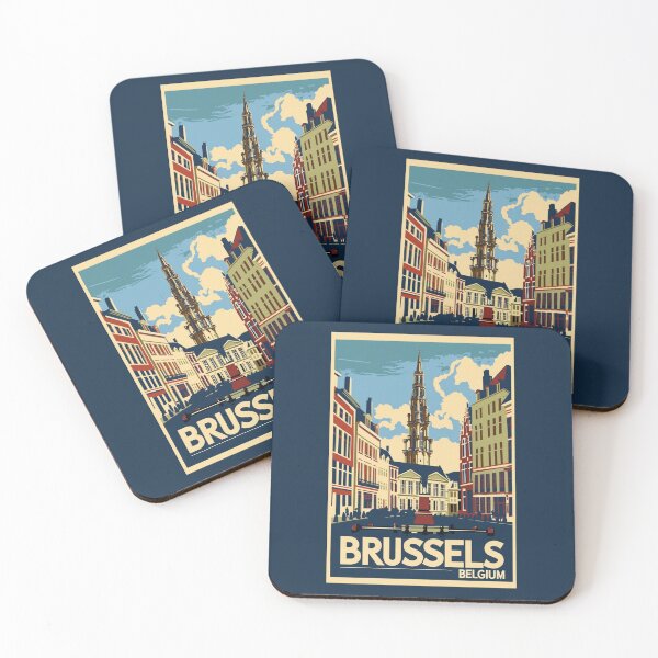 Item preview, A Vintage Travel Illustration of Brussels - Belgium  designed and sold by GoodOldVintage.