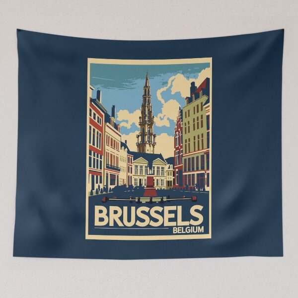 Item preview, A Vintage Travel Illustration of Brussels - Belgium  designed and sold by GoodOldVintage.