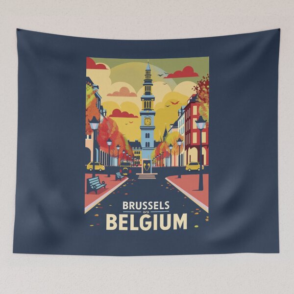 Item preview, A Vintage Travel Illustration of Brussels - Belgium  designed and sold by GoodOldVintage.