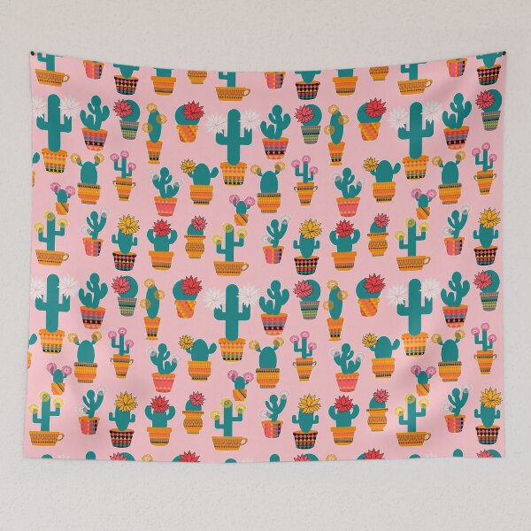 Item preview, Spiky & Pink -  Blooming Cacti on the Light Pink Background  designed and sold by IraNiva.