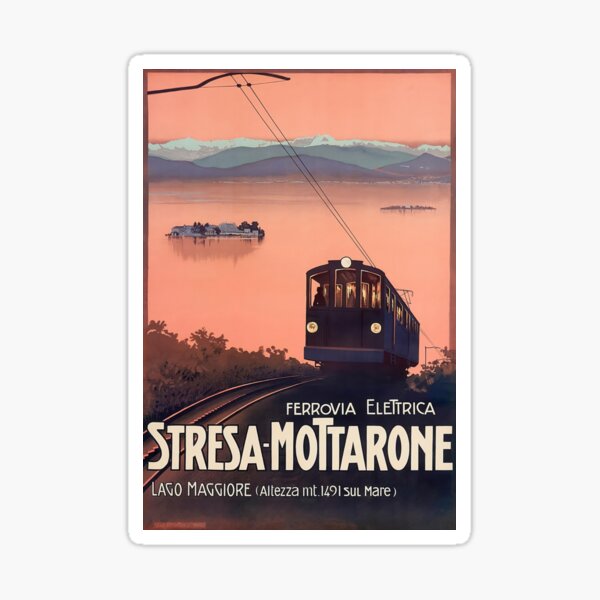 Aperçu de l'œuvre Stresa Mottarone Lago Maggiore, Italie affiche de voyage vintage créée et vendue par Onodera.