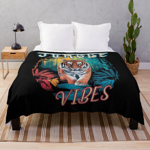 Item preview, JUNGLE VIBES colourful forest with Tiger walking trough design designed and sold by Jt41.