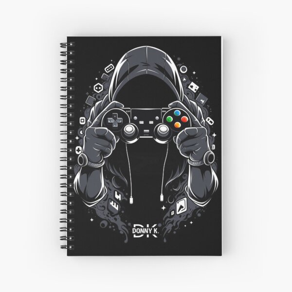 Hooded hardcore gamer Spiral Notebook