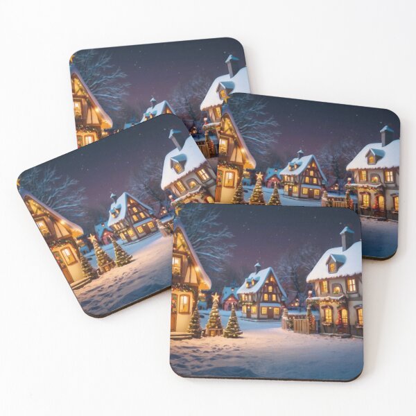 Item preview, Snowy Enchanted Christmas Village designed and sold by BlareBlare.